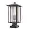 Z-Lite Aspen 3 Light Outdoor Pier Mounted Fixture, Oil Rubbed Bronze And Clear Seedy 554PHXLS-SQPM-ORB - alternate 4